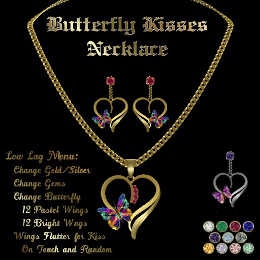Second Life Marketplace Ashira's Butterfly Kisses Necklace